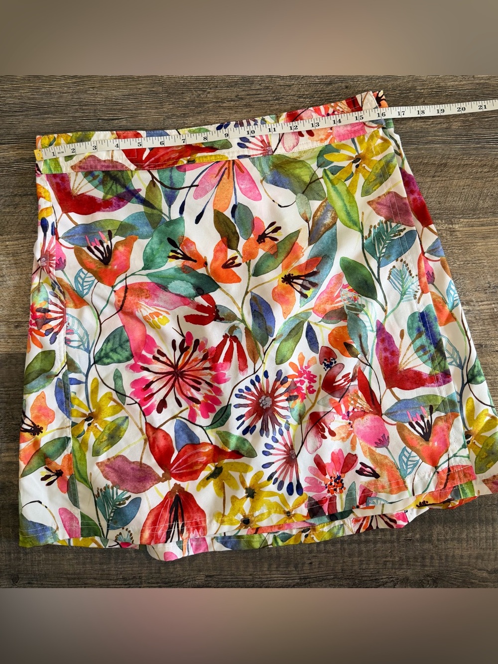 Rip Skirt Hawaii Size Medium Wildflower Watercolor Wrap Skirt Length 2 Vacation - Picture 5 of 12
